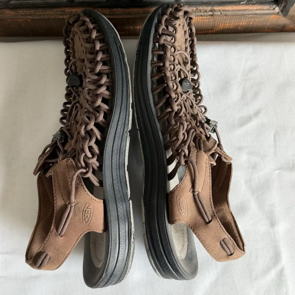 Keen Uneek Sandals Mens 11.5 Paracord Fishing Water Hiking‎ Brown 1017199